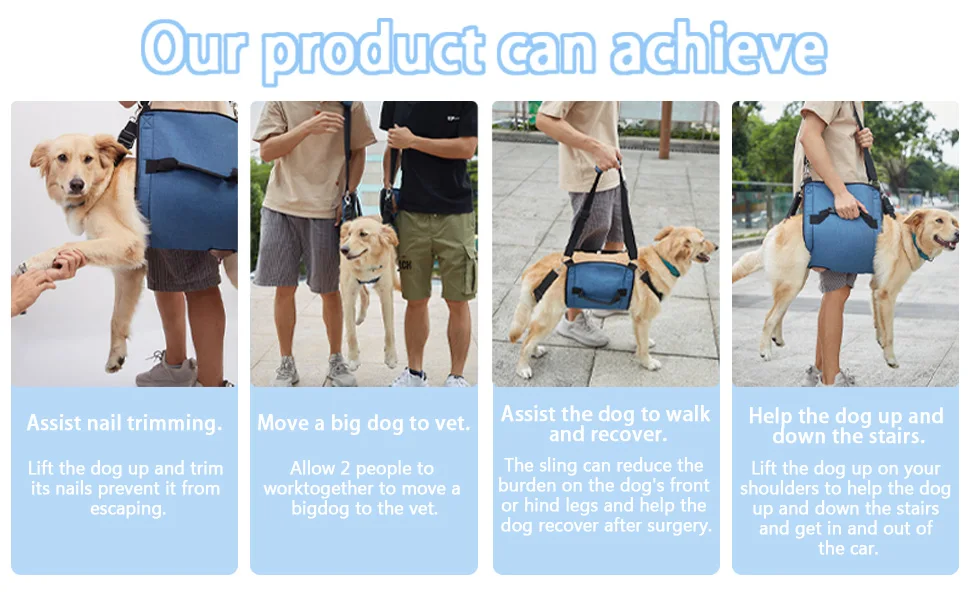 Pet Dog Carry Sling, Emergency Backpack Pet Legs Support & Rehabilitation Dog Lift Harness , for Dogs Joint Injuries,Arthritis
