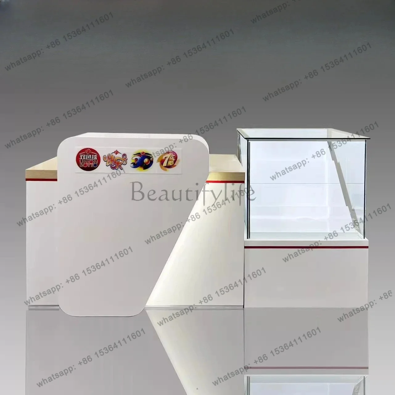 zj Counter lottery checkout page Paint welfare display Bar ready-to-open glass cabinet Scratch customization