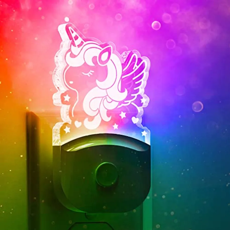 Plug in Night Light - Gift for Girls, LOHAS Cute Night Light with Dusk to Dawn, Color Changing, Birthday Gift Nightlight for Gi