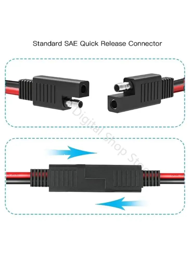 96BA Motorcycle Battery Extension Cable 2 Pin 1 Meter Wire for Solar Battery Routing, Car Power Transfer, Everyday Battery Work