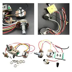 Electric Guitar Knob Replacement Pots Prewired Switch Set witch Volumes Tone Control with Jack Wiring Harness Kits 3/5 Way