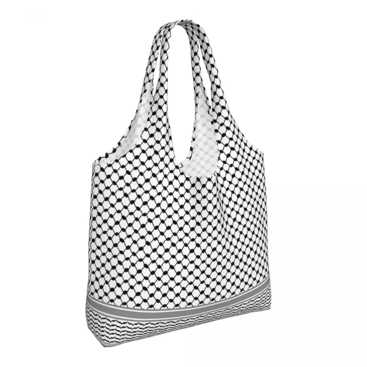 Traditional Palestinian Keffiyeh Print Shopper Bag Office Handbags Ladies Designer Shopping Bags Fashion Polyester Tote Bag