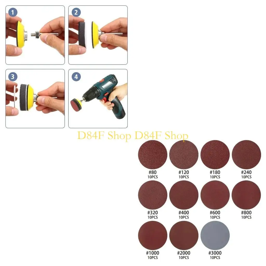 

D84F 100pcs 1 -дюймовый 25 -мм шлифовальные диски