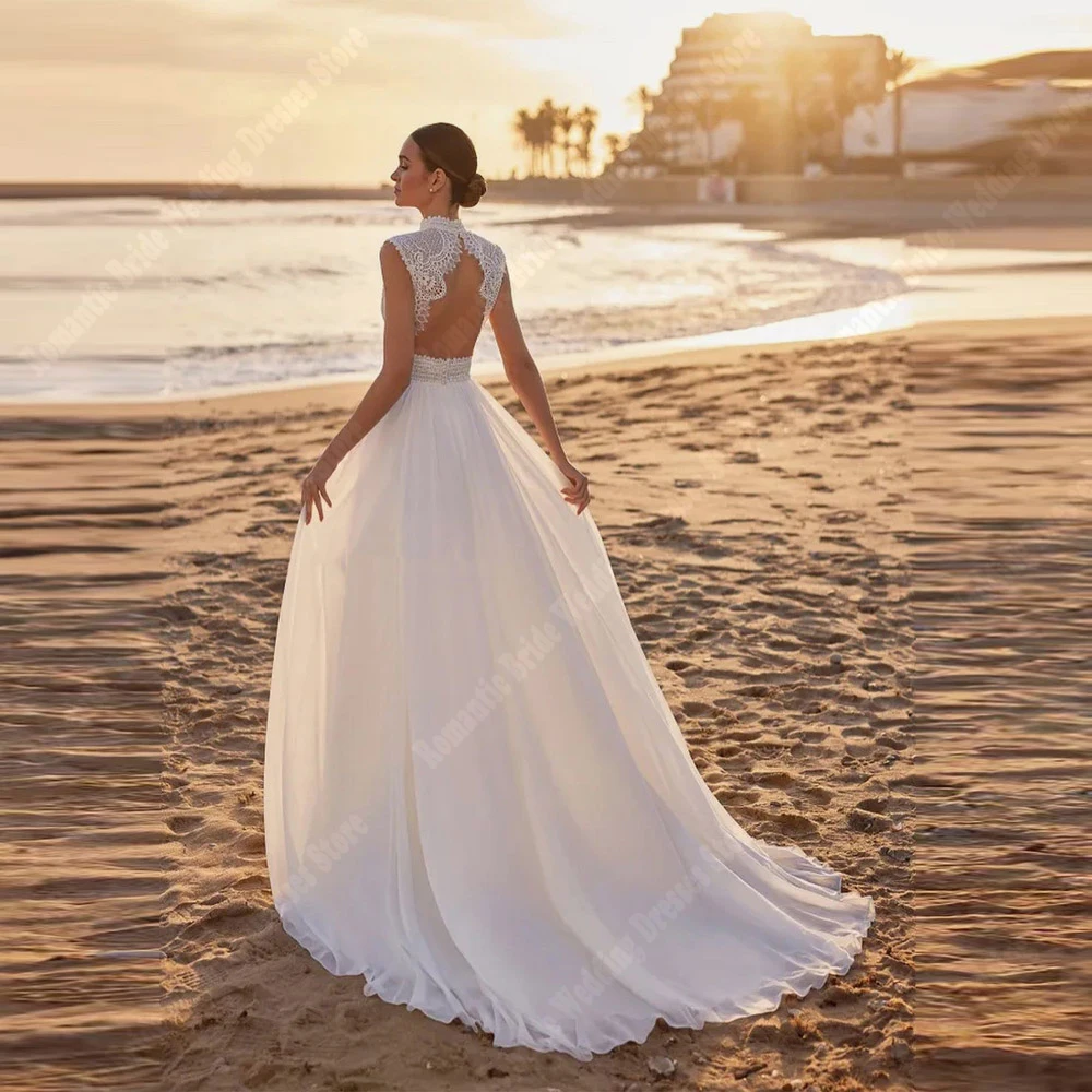 Robes de mariée élégantes en fibre pour femmes, robes de princesse en tulle brillant, dos nu, A-ligne, patients, quelle que soit la longueur de nettoyage