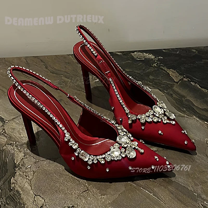 

Women Shoes Luxury Rhinestone High Heels Fashion Shoes for Women Pumps High-heeled Sandals Wedding Banquet Shoes Sandalias Mujer