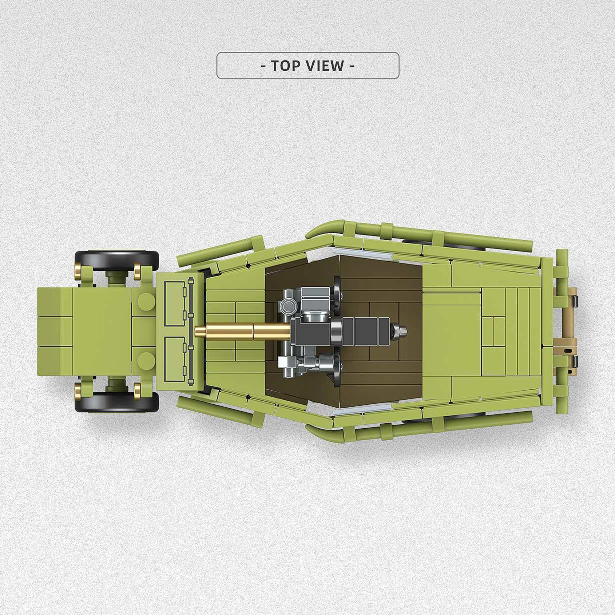 295 Buah Blok Bangunan Truk Lapis Baja Militer Seri Inggris Kendaraan Lapis Baja Anti-pesawat Mainan Bata untuk Hadiah Anak Laki-laki Dewasa