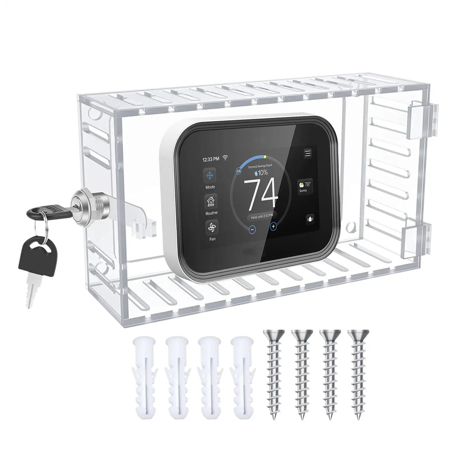 Thermostat Lock Box Clear Large Thermostat Cover Home Supplies for RV Outlet Wall Garage Car Industrial Air-Conditioner