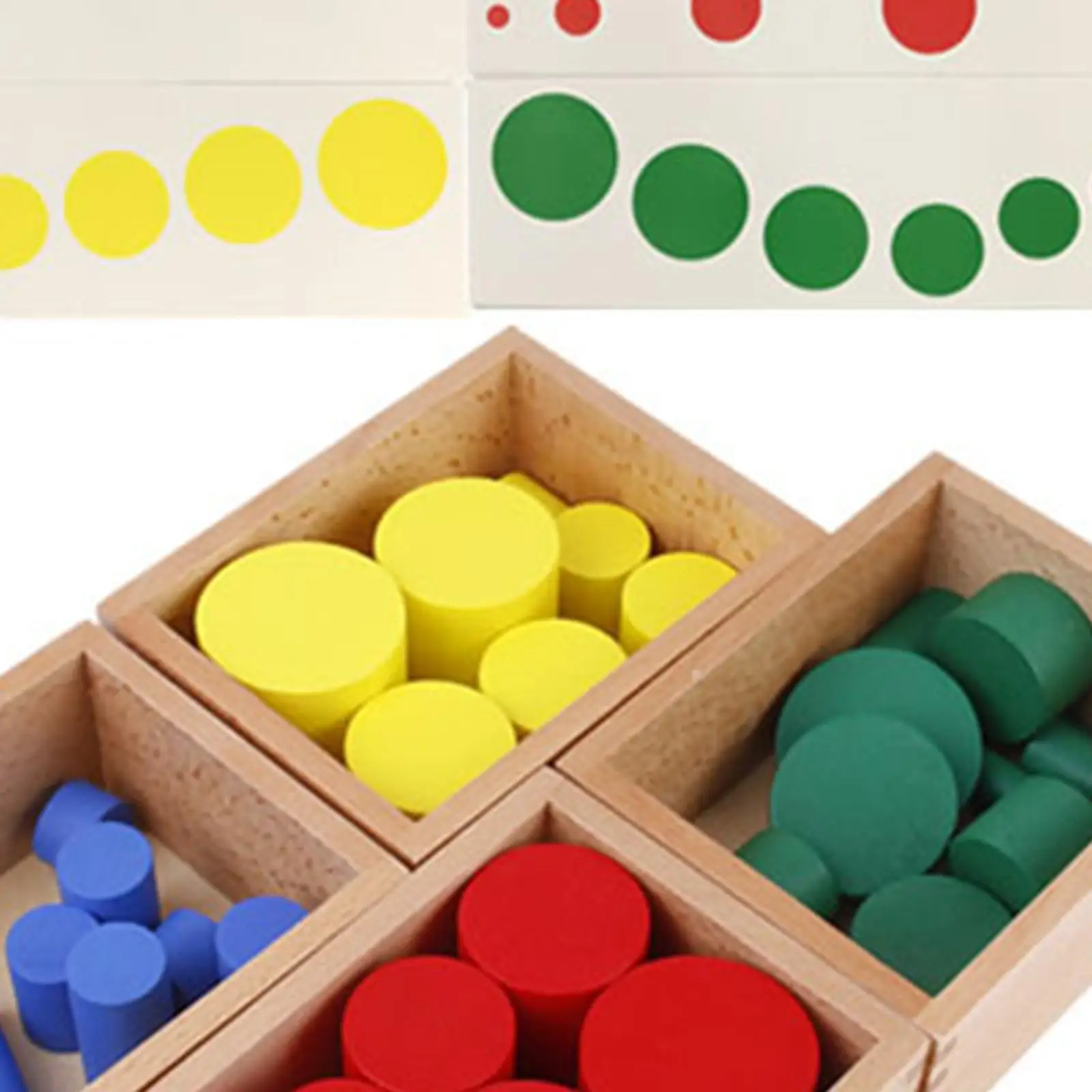 Montessori farbige Zylinder mit Karten box interaktives Spielzeug sensorisches Material knopf los für die frühe Entwicklung für Kinder im Vorschul alter