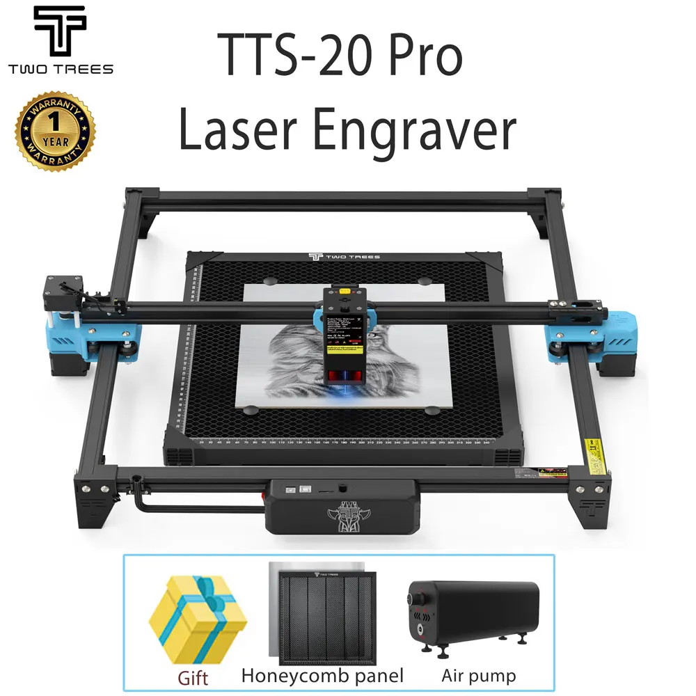 TwoTrees TTS-20 Pro CNC grabador láser de Metal soporte Control sin conexión cortador láser cuero madera herramientas acrílicas con interruptor de