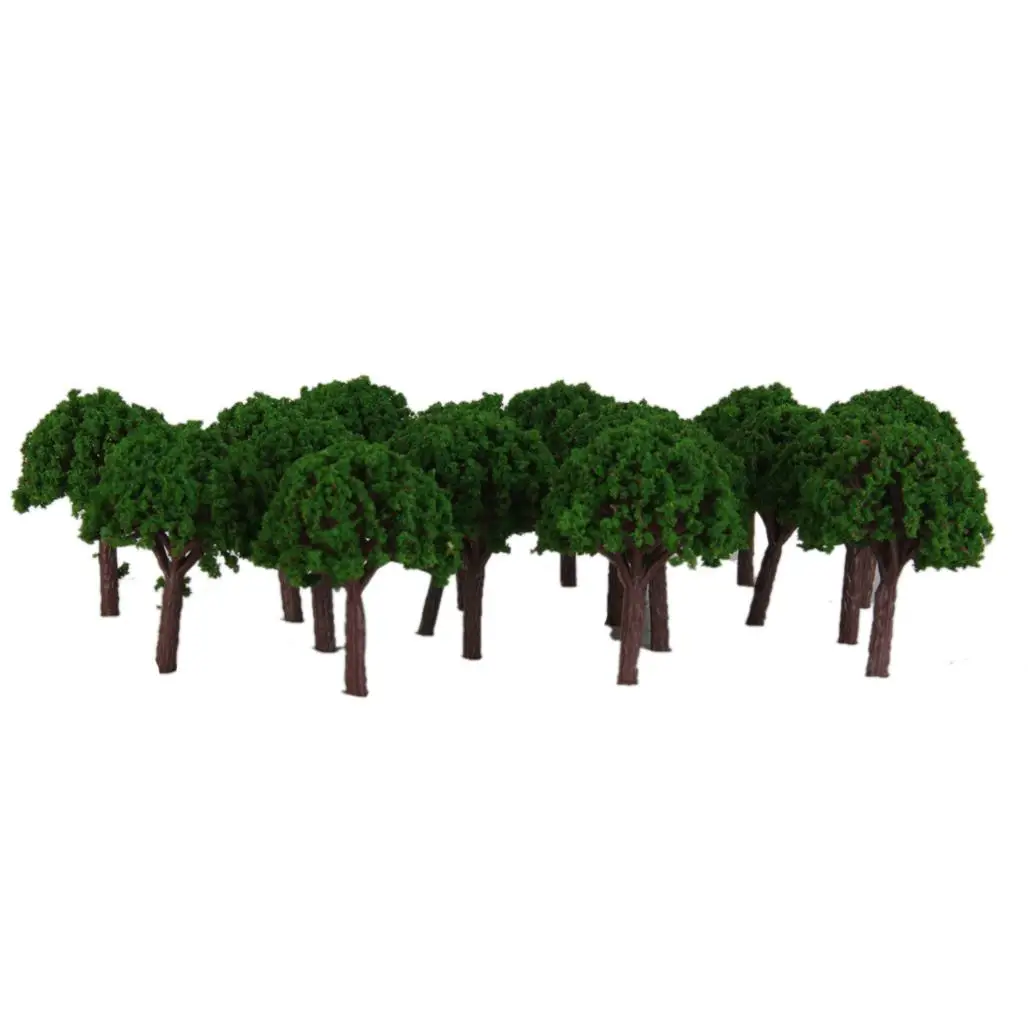 50x 3cm Scenery Landscape Train Trees Model Green 1:500 Display DIY