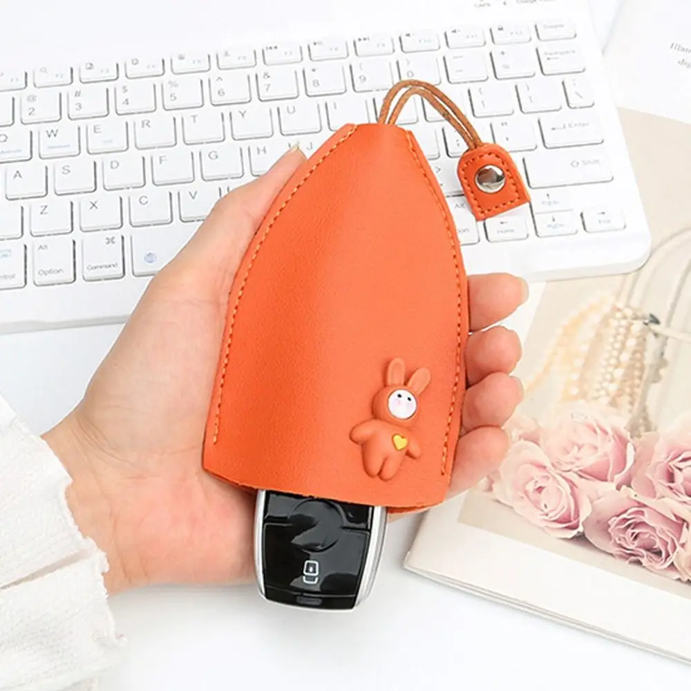 Cartoon Animals Pull Type Key Bag PU Leather Rabbit Lucky Cat Key Wallets Housekeepers Car Key Holder Cute Attract Luck Keychain