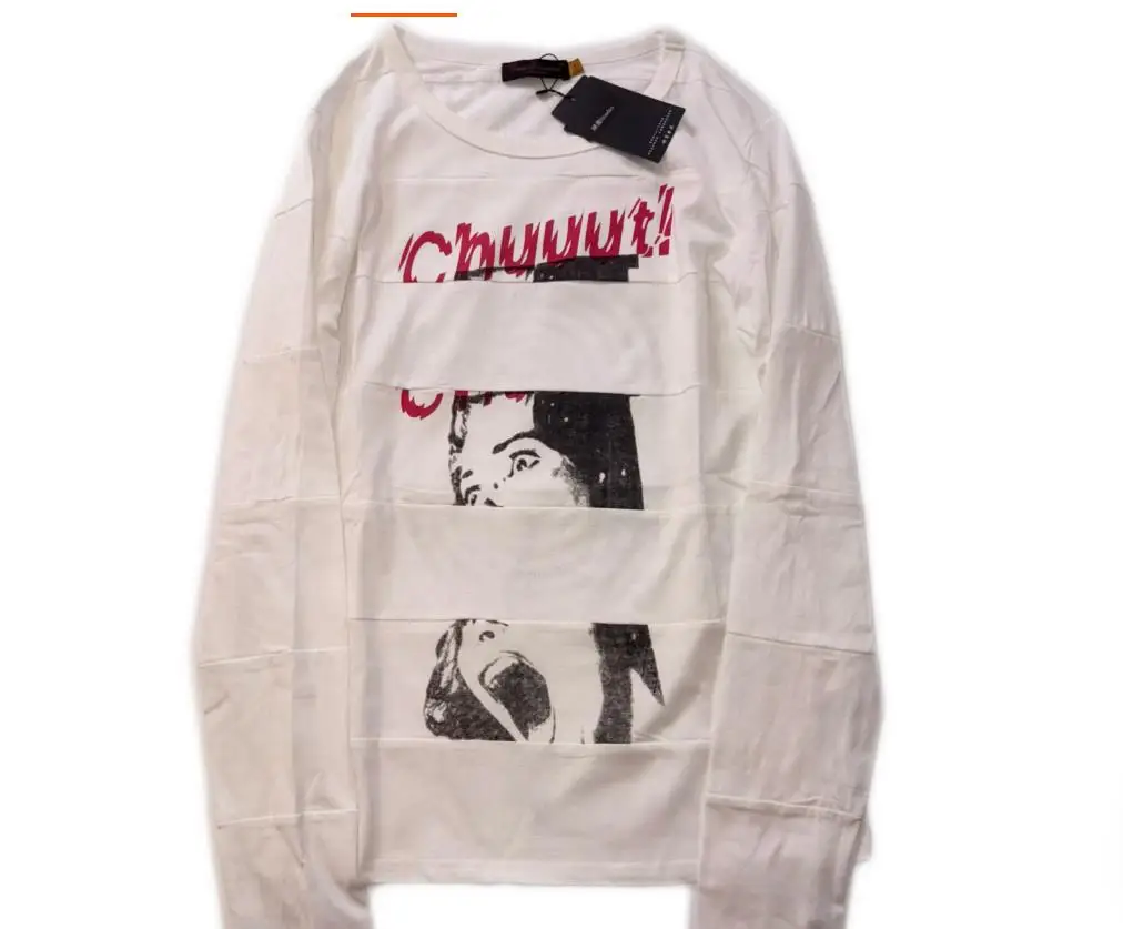 

Футболка женская с длинным рукавом 2026 Undercover Splicing Scream, портретная, TX1563