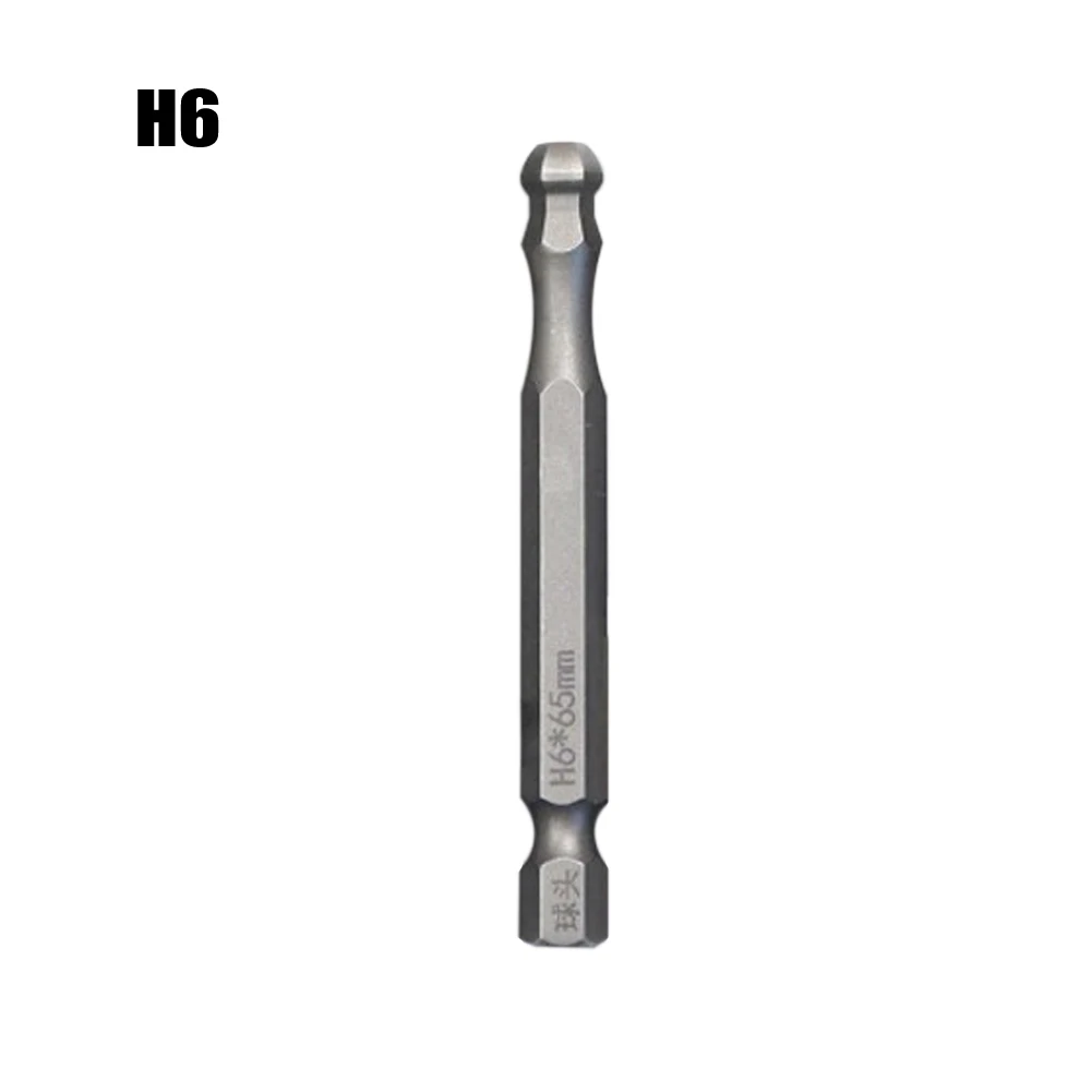 Longo Liga Aço Bola Cabeça Chave De Fenda Bit, Galvanoplastia Ferramentas Manuais Substituição, Chave De Fenda Elétrica, 65mm