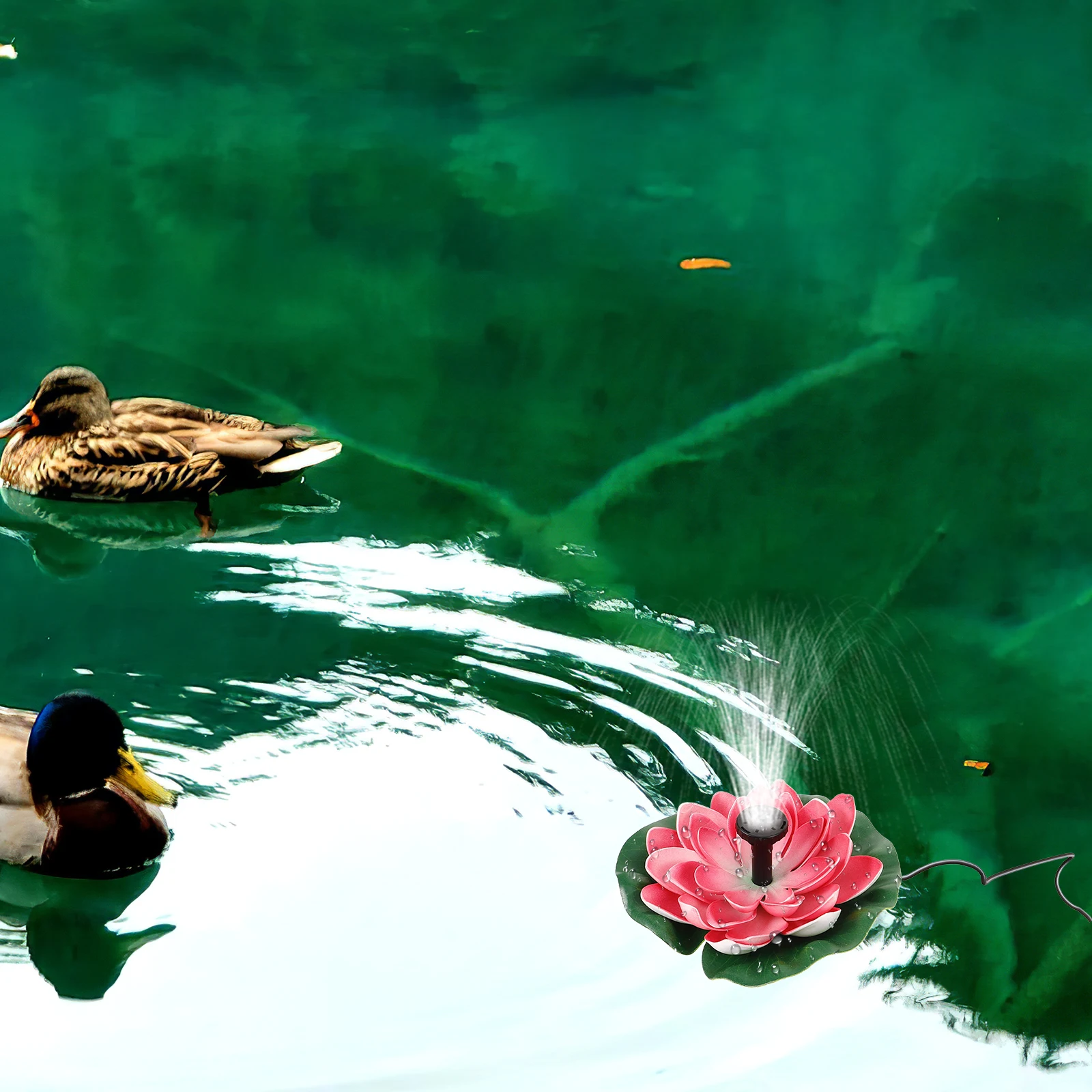 

Fountain Lotus Leaf Flower Combination Garden Solar Powered Floating Water Feature Landscape