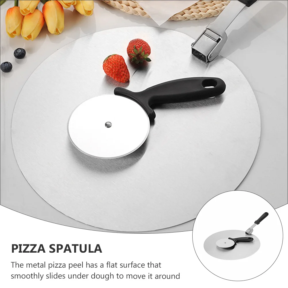 

Folding Pizza Shovel Stainless Steel Peel Foldable Paddle Round Metal for Outdoor Oven