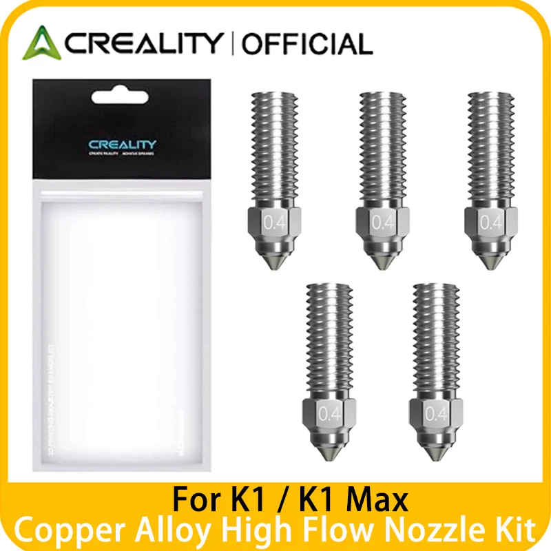 

Официальный комплект насадок Creality K1, сопла экструдера из медного сплава, высокая термостойкость для 3D-принтера K1/K1 Max/Ender 3 V3 KE