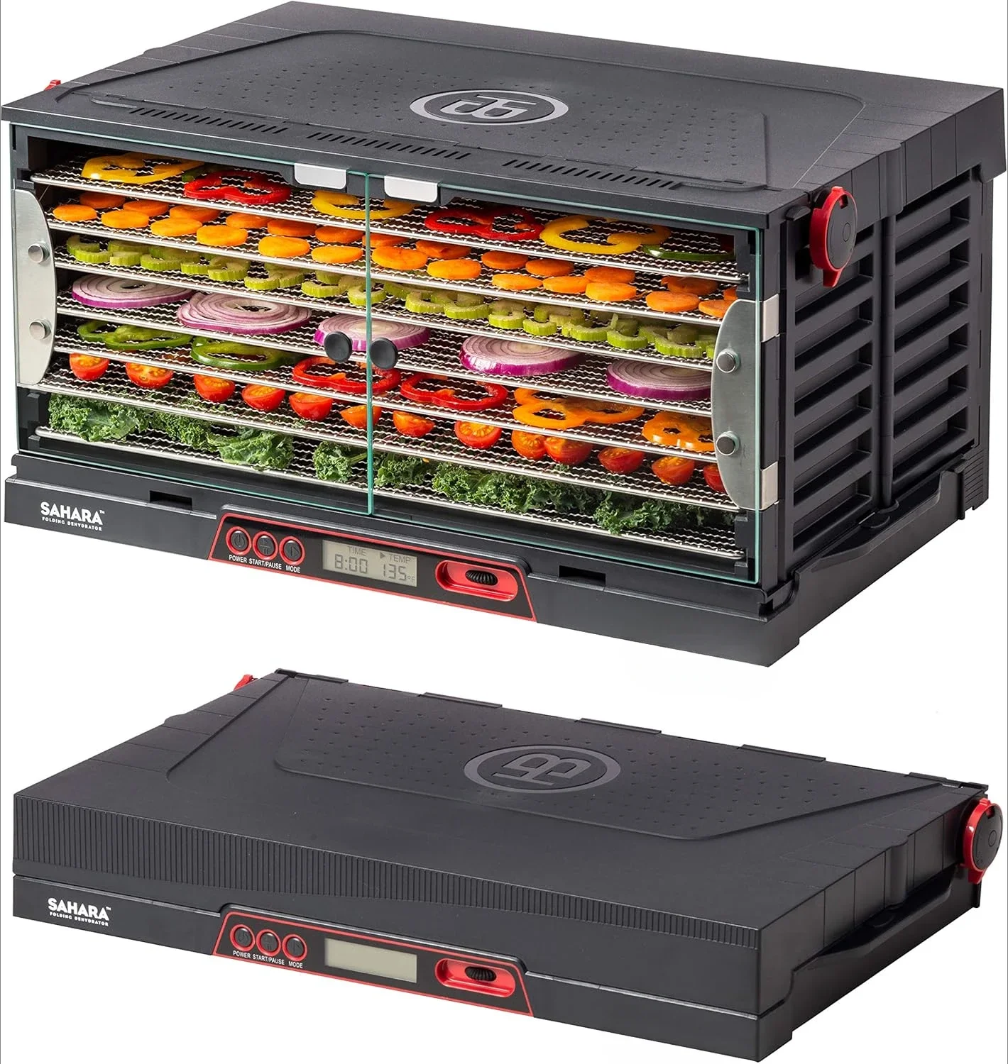 home.SAHARA Folding Food Dehydrator (Stainless Steel Shelves)