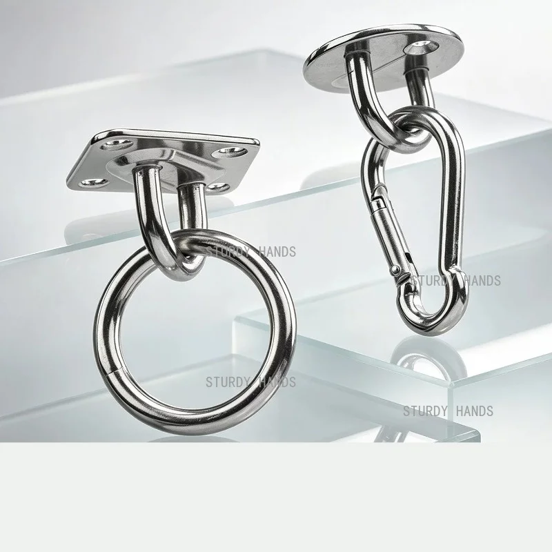 304 stainless steel ceiling hook pendant lamp fan sandbag hook wall top fixed U-shaped load-bearing lifting ring base 10pcs