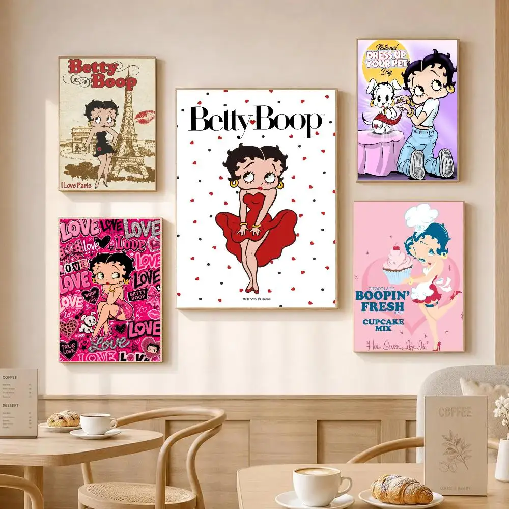 B-Betty B-Boop Sleeping Poster HD Wall Art Wall Stickers Home Living Room Bedroom Bar Office Decor Prints