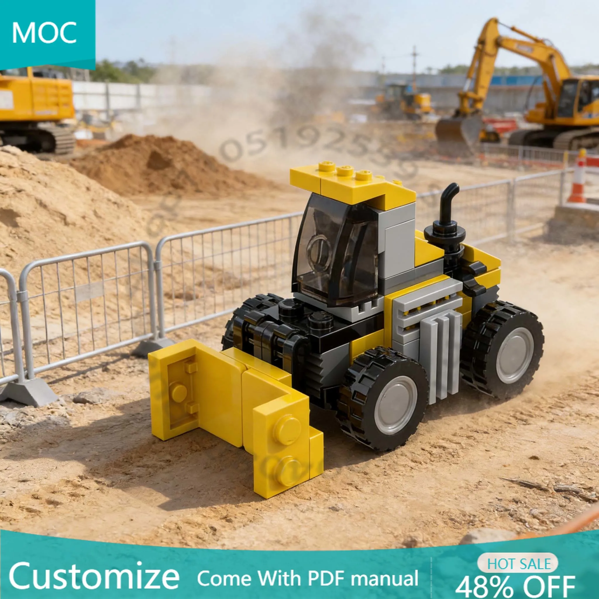 

49 PCS Build Your Dream Car Wheel Dozer (31014 alternate) MOC Customize Modular Building Block Model DIY Boys Holiday Toy Gifts