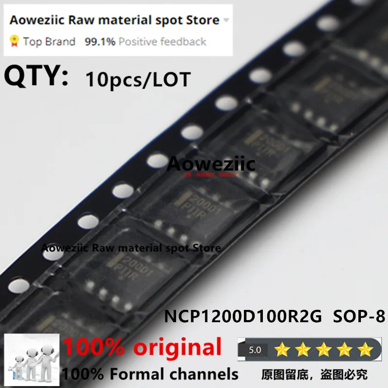 Aoweziic  2022+  100% New Imported Original  NCP1200D40R2G 200D4 NCP1200D60R2G 200D6 NCP1200D100R2G 200D1 SOP-8 Power IC Chip