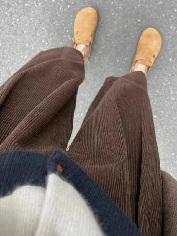 

Loose Fit Corduroy Casual Pants Men's Autumn Winter Durable Comfortable Breathable Straight Leg Trousers Vintage Style