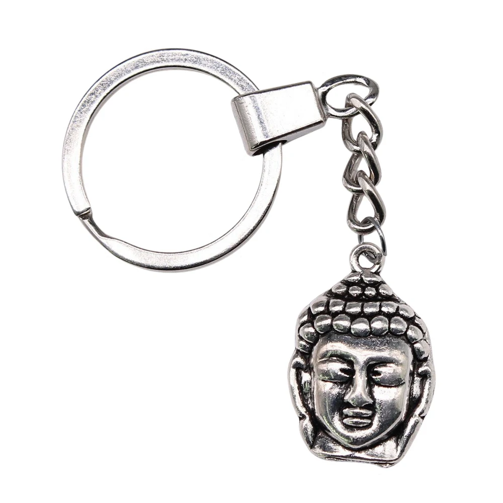 1pcs Buddha Head Buddha Statue Buddhism Moto Keychain Nail Charms Jewellery Popular Ring Size 30mm