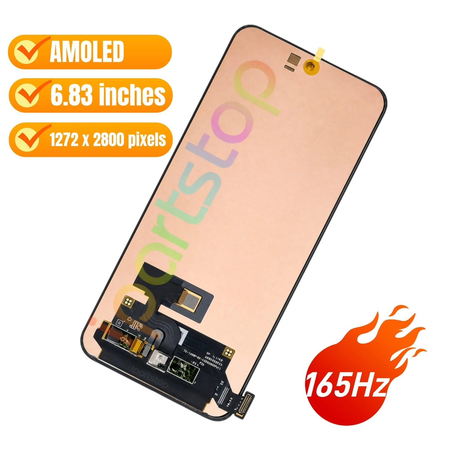 iParts Replacement Display for OnePlus 15R 5G CPH2769 CPH2767 165Hz AMOLED Touch Screen Assembly with Fingerprint Sensor OEM