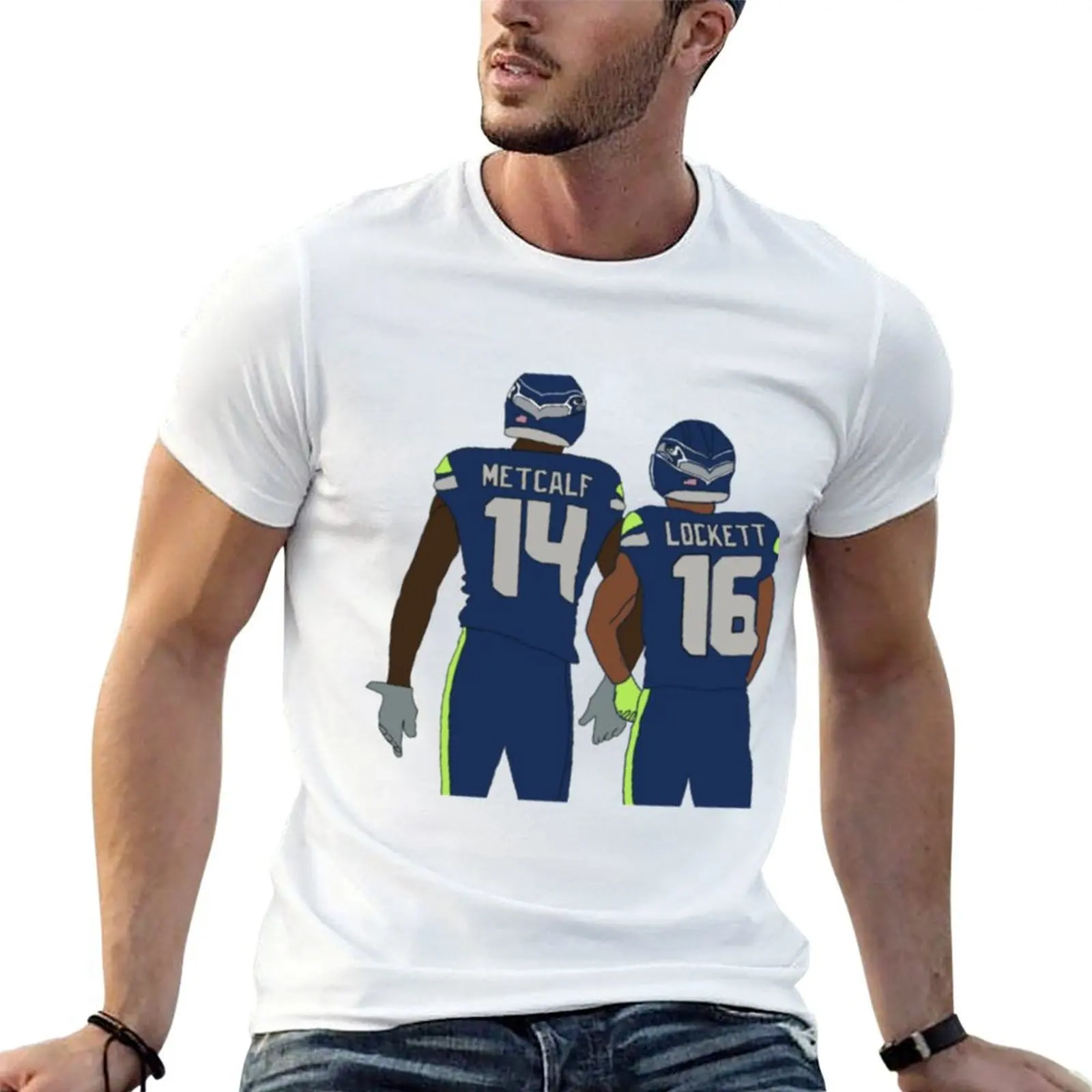 DK Metcalf Tyler Lockett T-Shirt t shirt man casual man t shirt heavy cotton T-Shirt