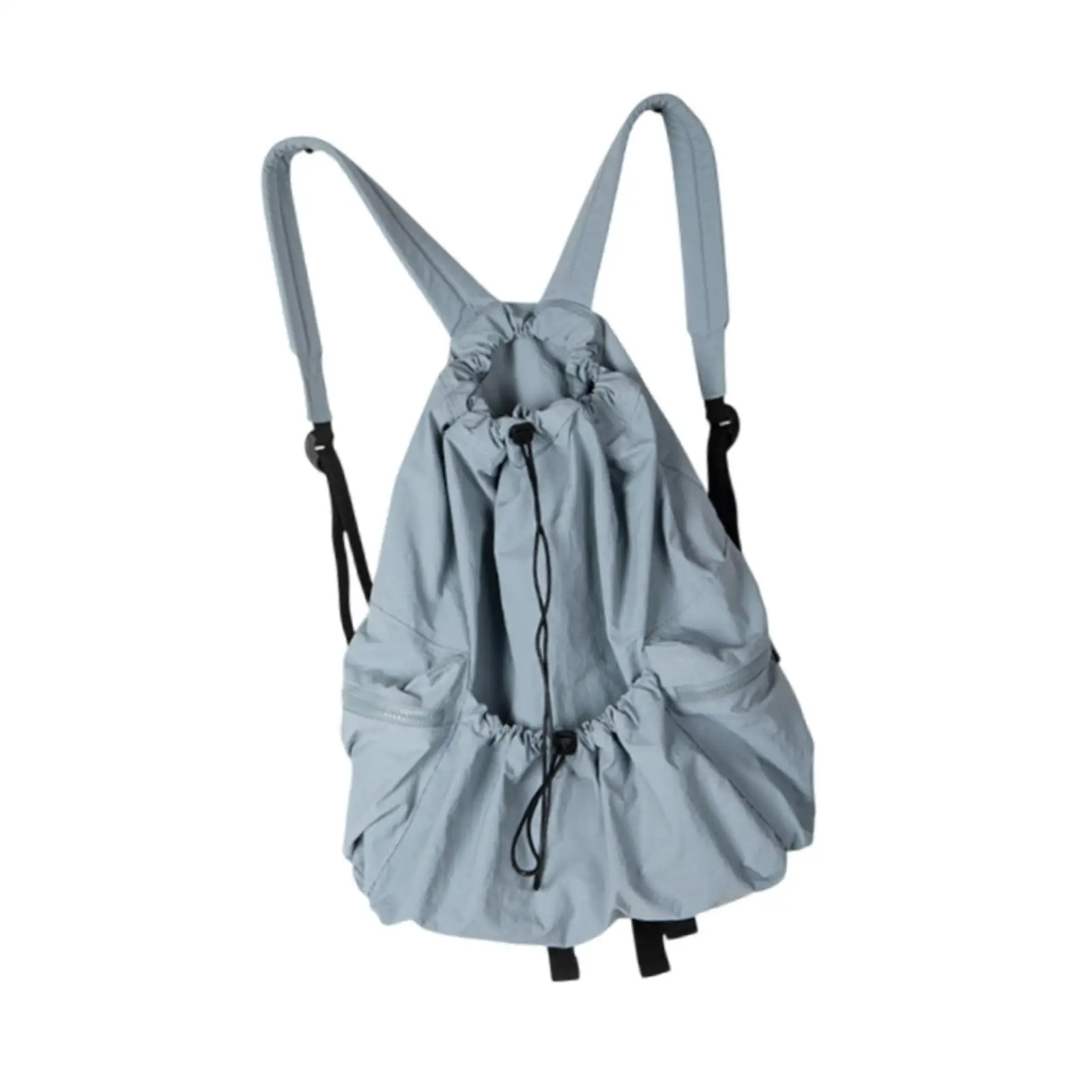 Drawstring Backpack Multiple Pockets Lightweight Versatile Nylon Knapsack Sports Bag for Hiking Fishing Women Men Camping Travel