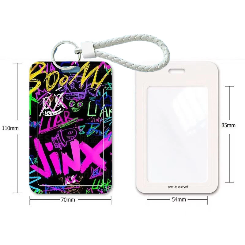 Arcane Jinx Card Holder Bus Card Cover Anime Credit Card Holders with Lanyard Cartoon Door Badge Holder Work Credential Case