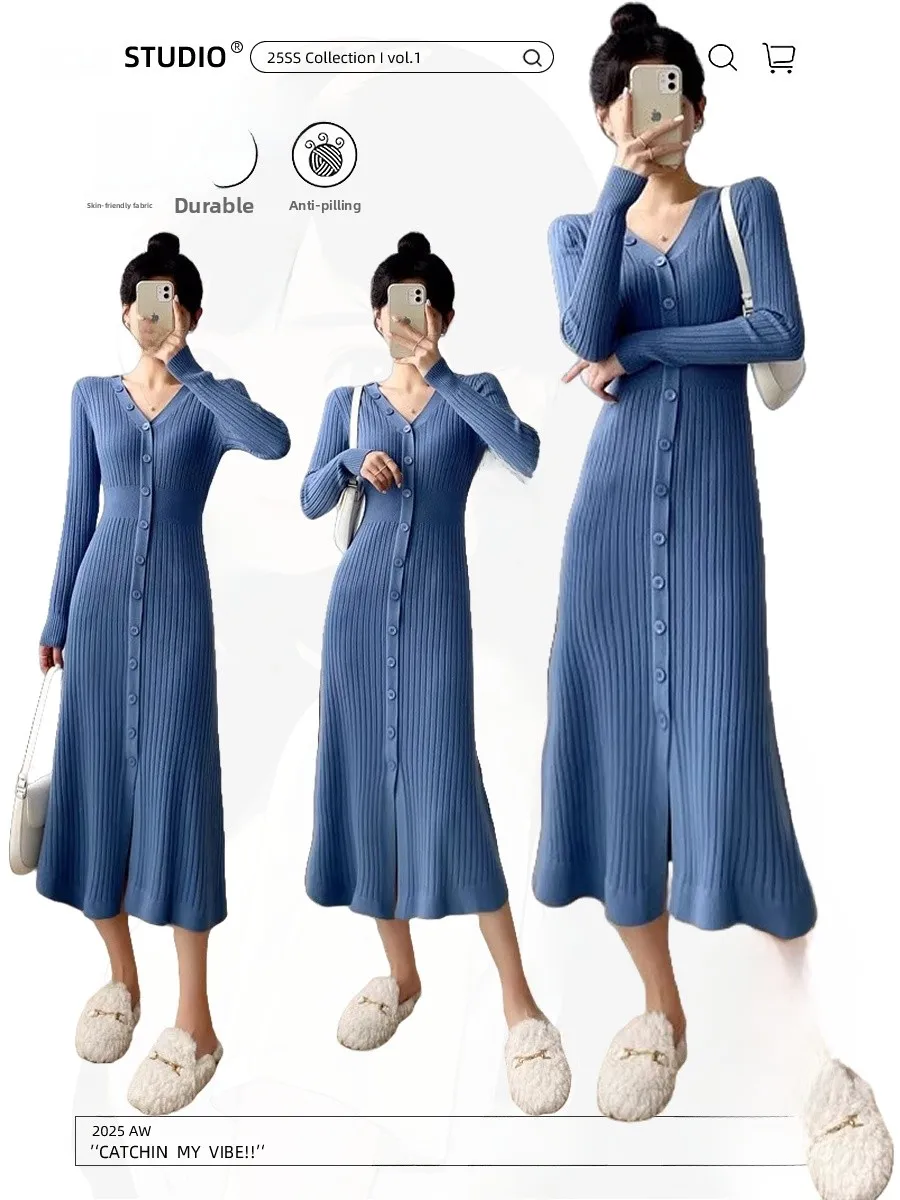 Ele V-Ne Knitted Dr… - image