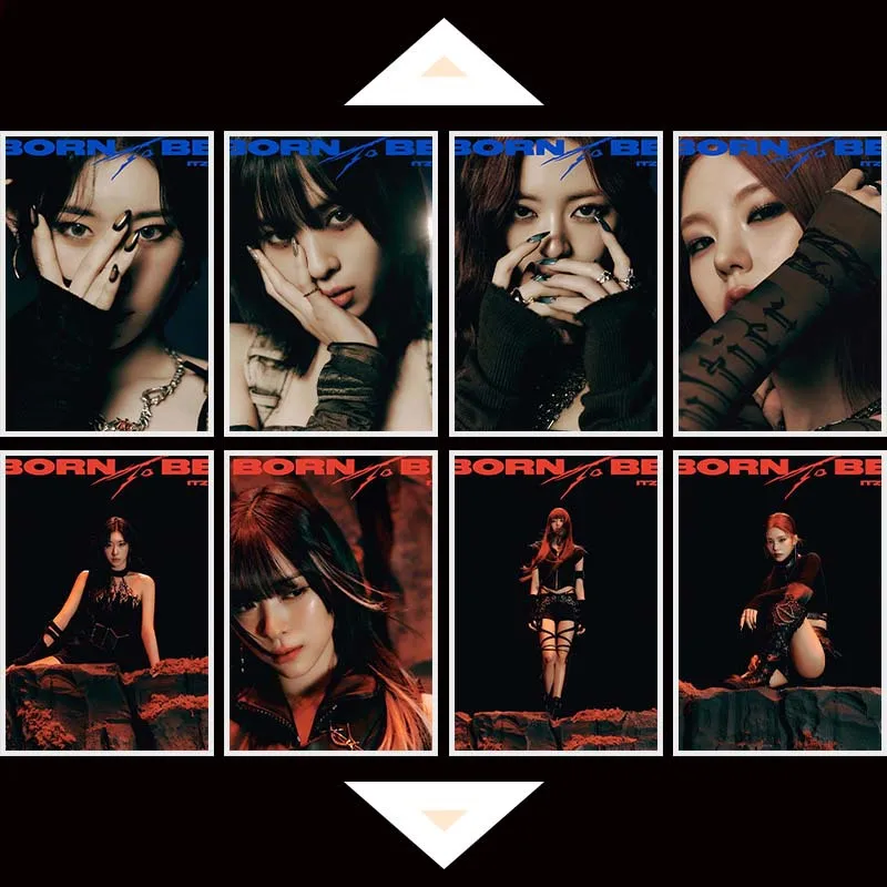 2Pcs/Set KPOP ITZY BORN TO ME Album Concept Photo Posters YEJI RYUJIN YUNA Fashion Self-adhesive Wall Stickers Fans Decor Gifts