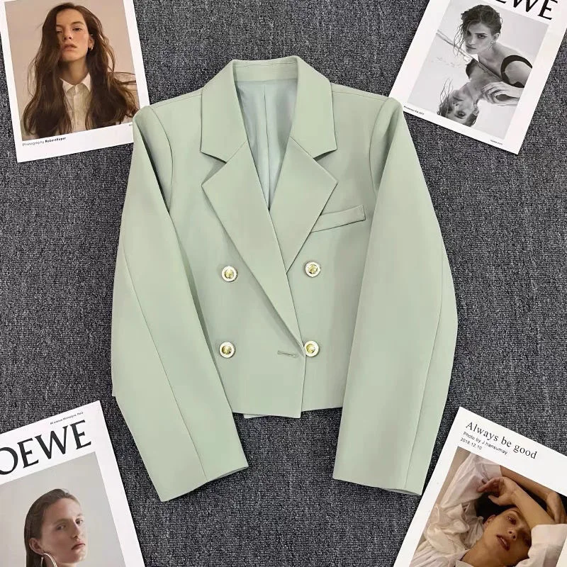 Blazer Oversize Dames Dames Zomerpak Premium Drie-Knop Zonnebrandcrème Badge Westerse Fijne Slash Drukknoop Drapey