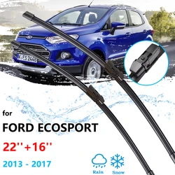 For Ford EcoSport 2013 2014 2015 2016 2017 Front Rear Wiper Blades Kit Cutter Window Boneless Frameless Rubber Car Accessories