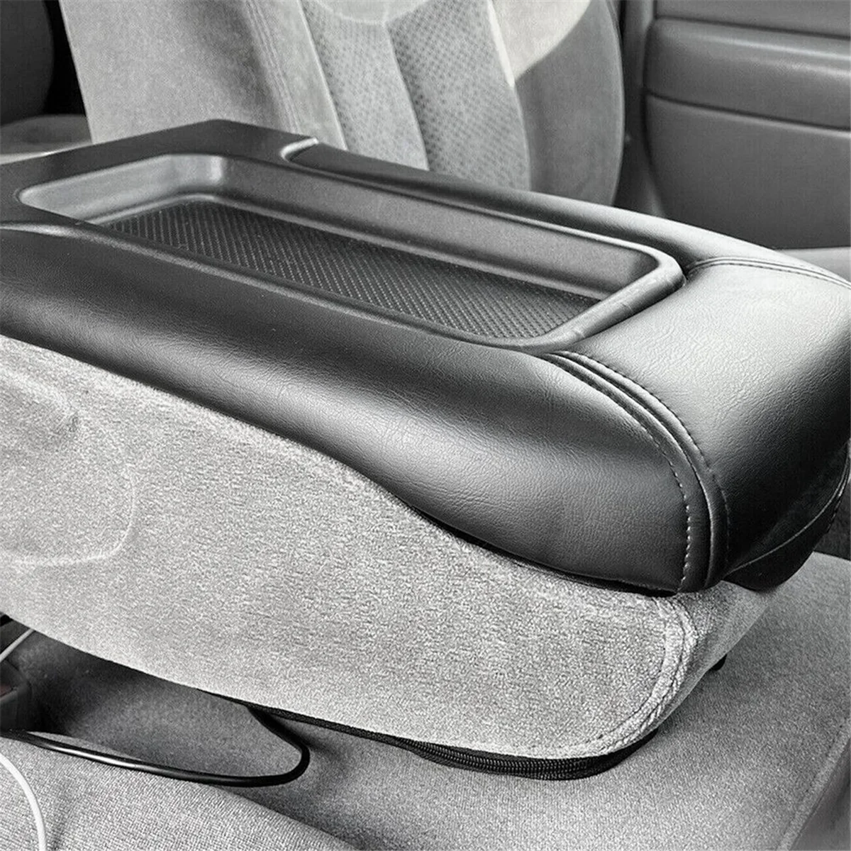 Center Console Cover Fit for 99-07 Chevy Silverado Lid Armrest Latch Black 19127364