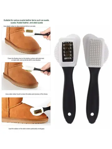 플러피 스웨이드 신발 청소 브러시 - 스니커즈 및 가죽 내부용 부드러운 브러시 - 스웨이드 누벅 부츠 신발 브러시 청소 도구