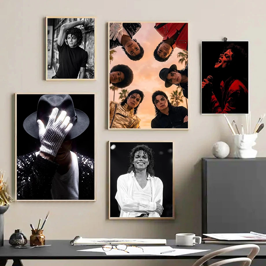 Famous Pop Singer M-Michael Jackson Portrait Posters Album Cover Hot Music Prints Canvas Painting Wall Art Pictures Home Decor