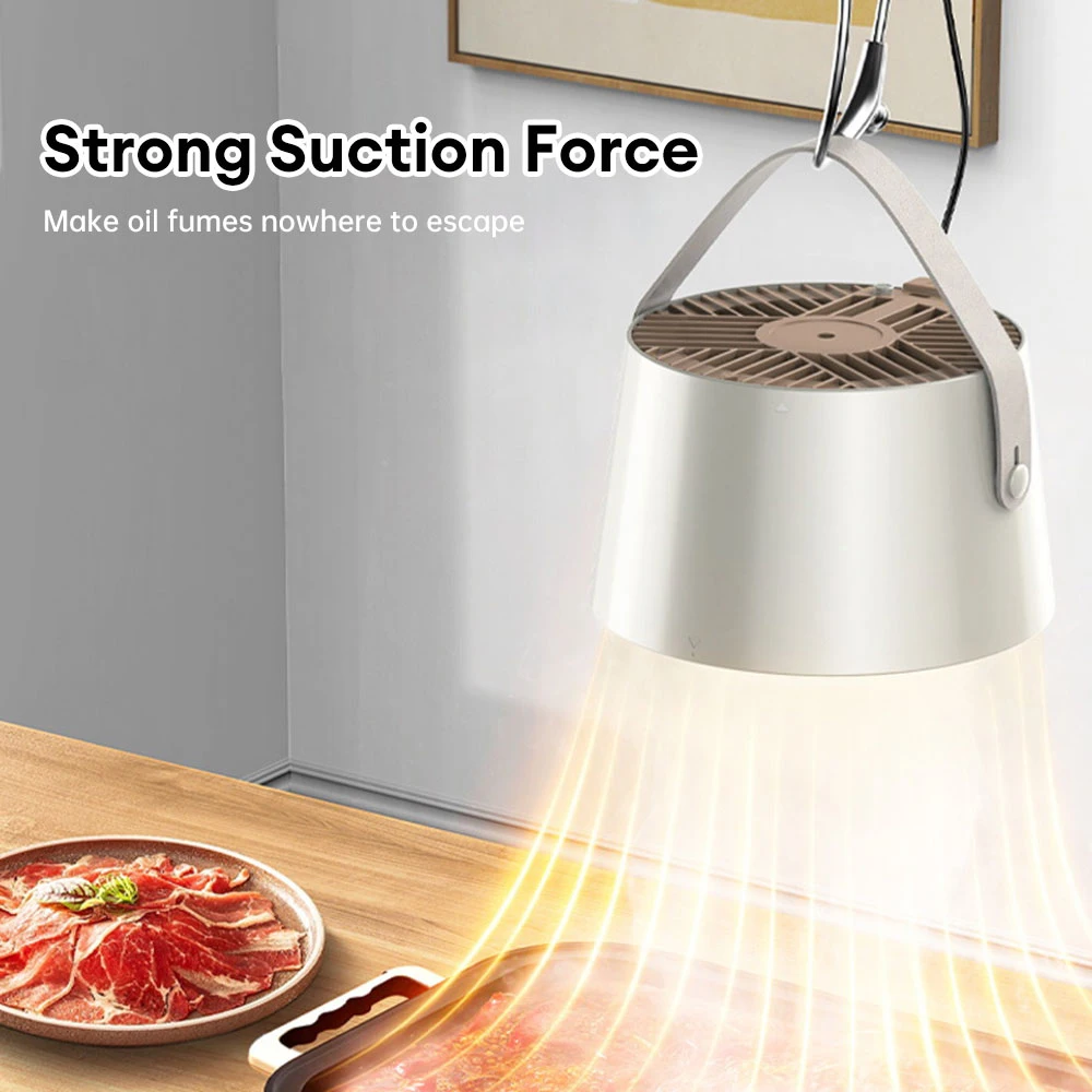 Camping Range Hood Portable Desktop USB Exhaust Fan Powerful Mini Kitchen Hood Extractor Suction Cooker Hood for BBQ Cooking