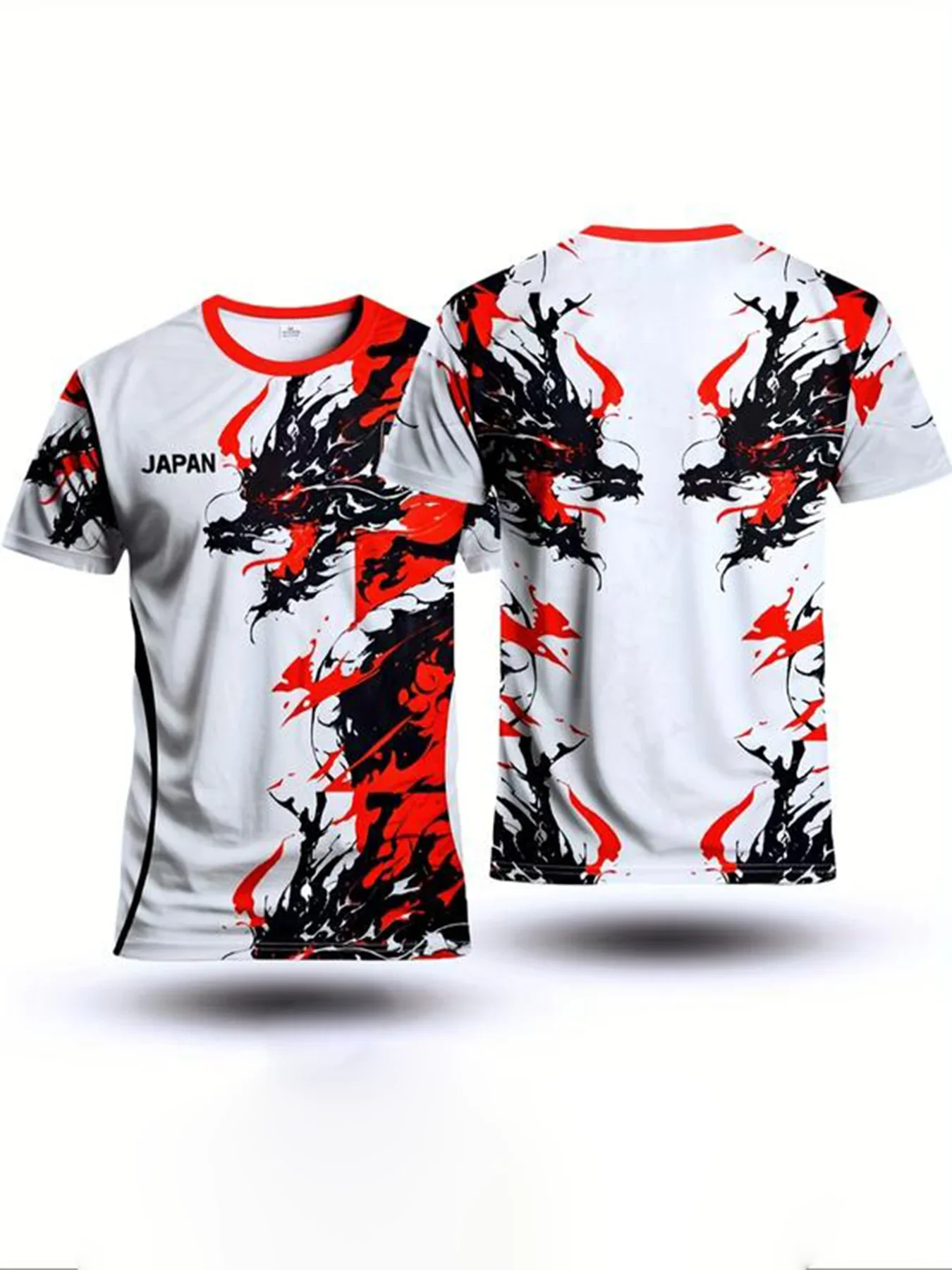 

Japanese Special Edition Men's Football Jersey with Dragon Print, Breathable Knit Fabric, Casual Long Sleeve Top for All Seasons