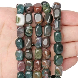 Natural Stone Square Indian Agate Bead Tube Shape Loose Spacer Beads For Jewelry Making Handmade Charms Bracelet Findings 8x12mm