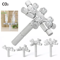 Akwarium CO2 bocznik regulator CO2 wielodrogowy bocznik zawór regulacyjny stop aluminium CO2 wieloprzepustowy 2-6 bocznik akwarium dostaw