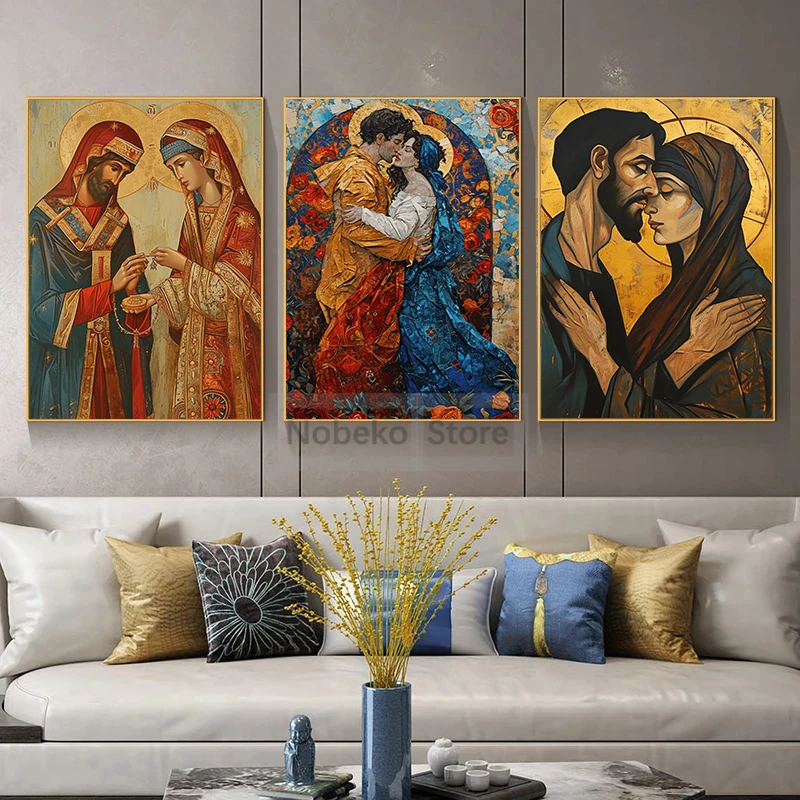 Religious Byzantine Catholic Art Prints Modern Christian Posters Gospel Figure Illustration Canvas Painting Pictures Home Decor