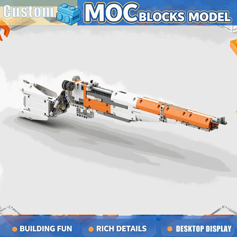 616PCS Mechanical Long Range Blaster MOC Building Blocks Custom Precision Shooting Model DIY Assembly Creative Collection Gift
