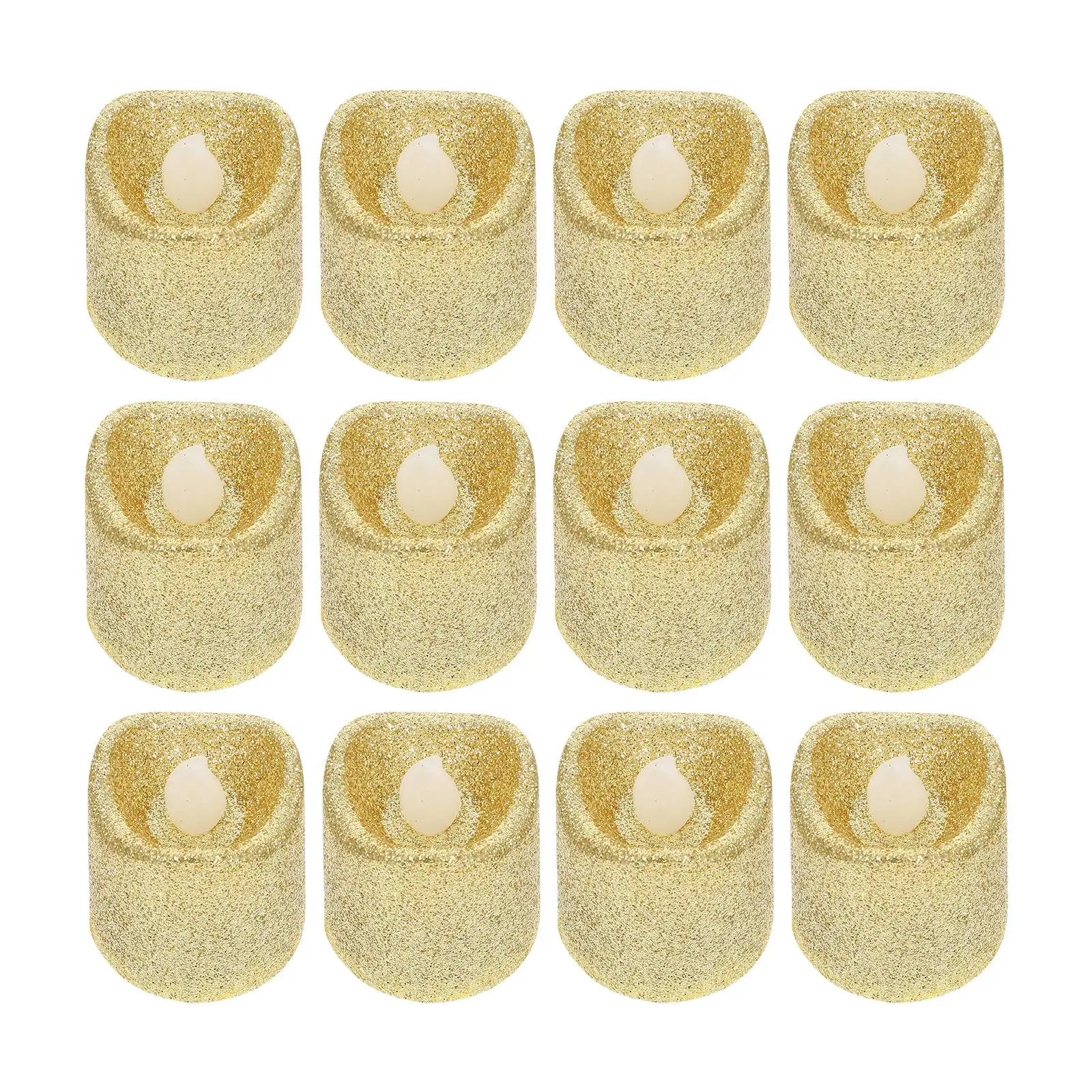 24 Pcs Wave Powder Lamp Fake Small Candles Lights Tea Decoration Plastic Christmas Home Electronic Wax