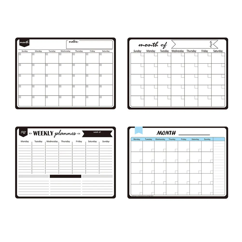

8 Month Horizontal Magnetic Calendar Planner for Fridge Erasable Write Wipe Surface with 3 Pens 2 Erasers Weekly Family Schedule
