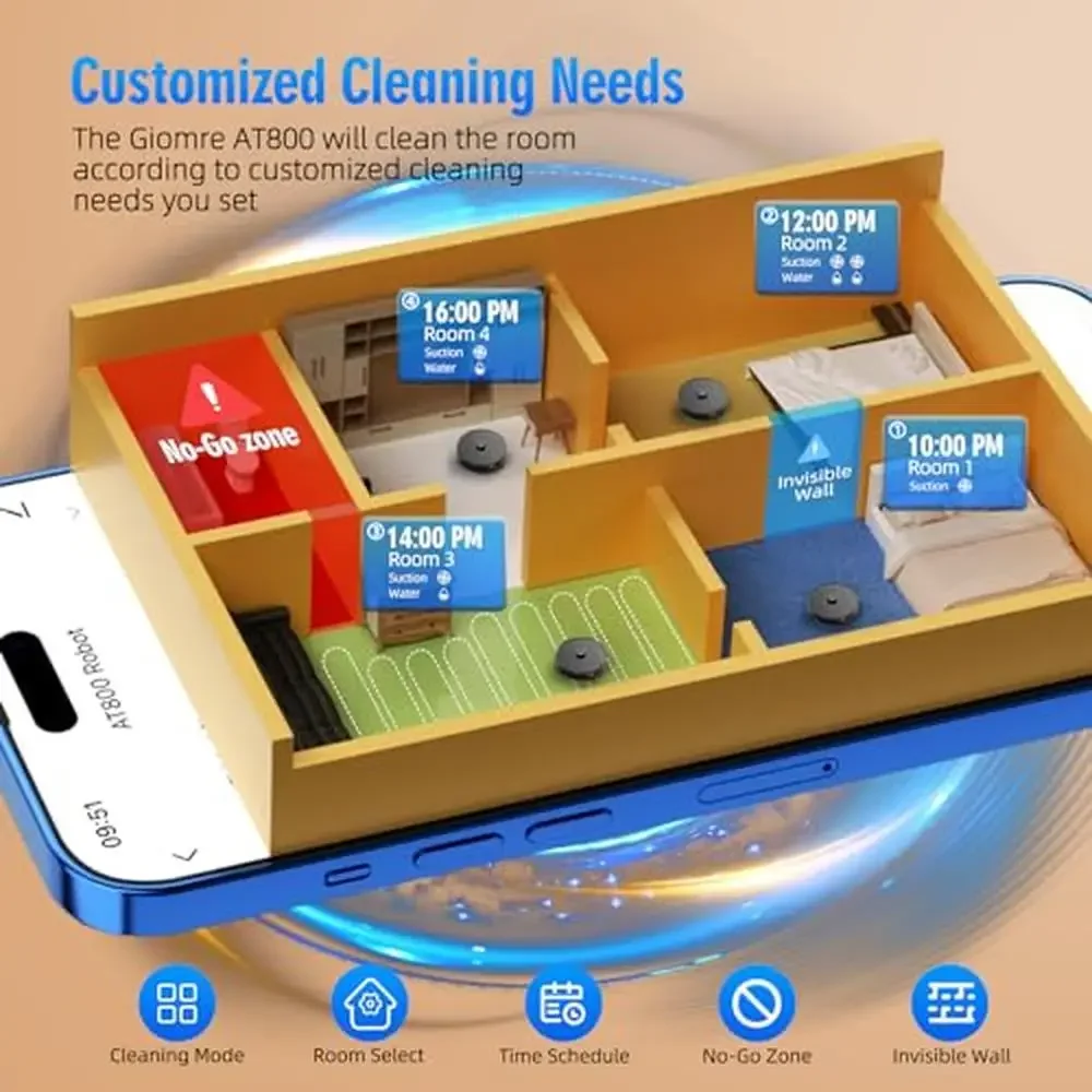 3-in-1 Vacuum Mop Combo 60 วัน Self Emptying Station LiDAR นําทางสูงสุด 5000Pa ดูดหุ่นยนต์ทําความสะอาด 6 โหมดทําความสะอาด Alexa