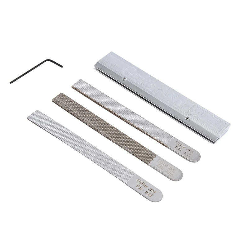 ギター弦付き弦楽器用シルクemeryファイル、ナットファイル、アーク溝、ギターピン