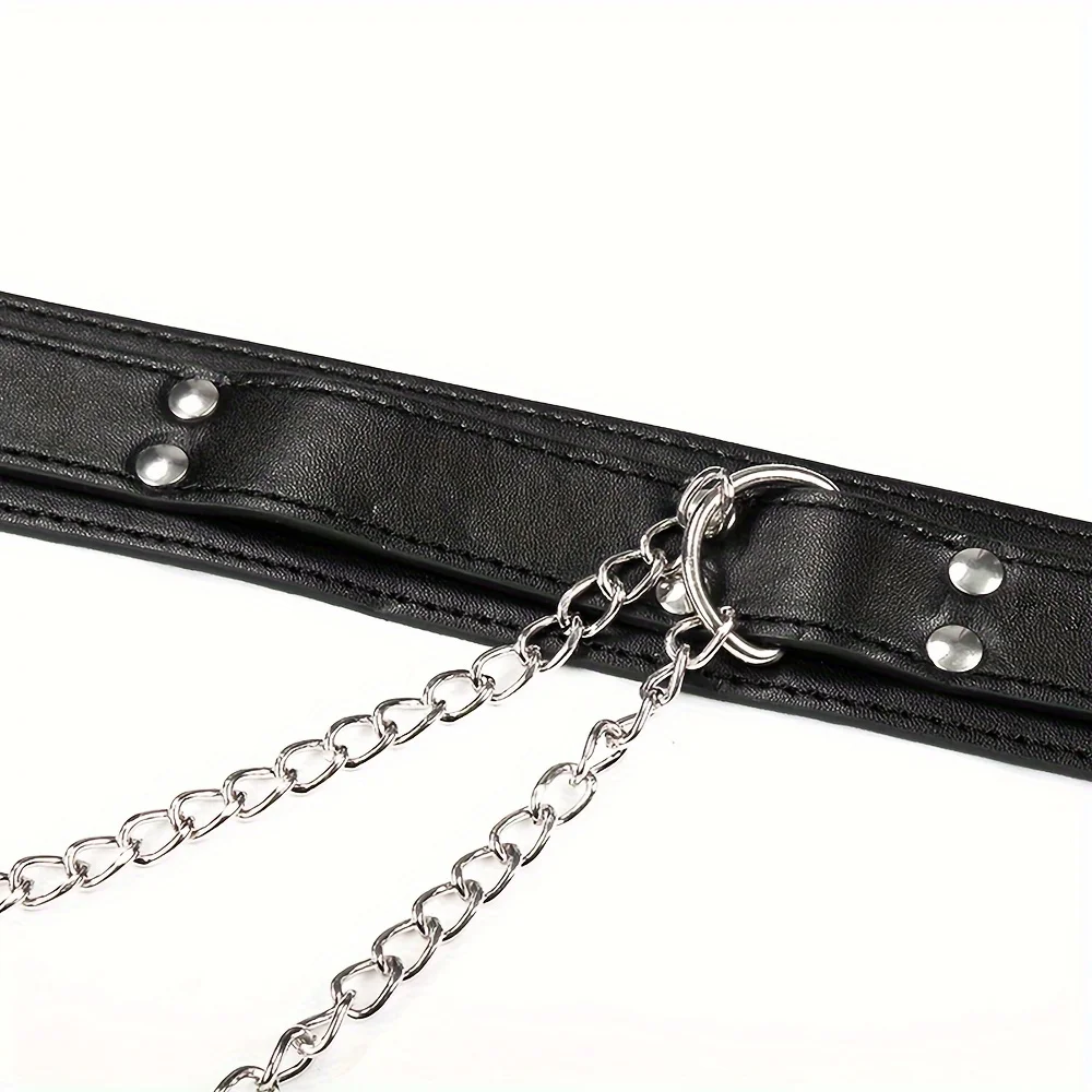 Collare in pelle regolabile con clip per capezzoli a catena in metallo BDSM alternativa per adulti flirtare giocattoli per il gioco del sesso per donne e coppie