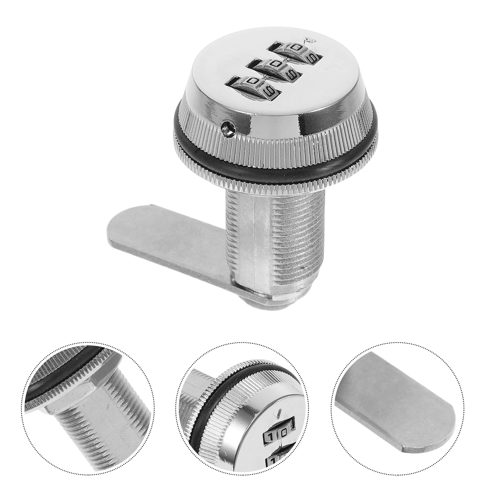 

3- Combination For Mailbox Cabinet Locker Security Password Dial Household Mechanical Cabinet Lock Replacement Chrome